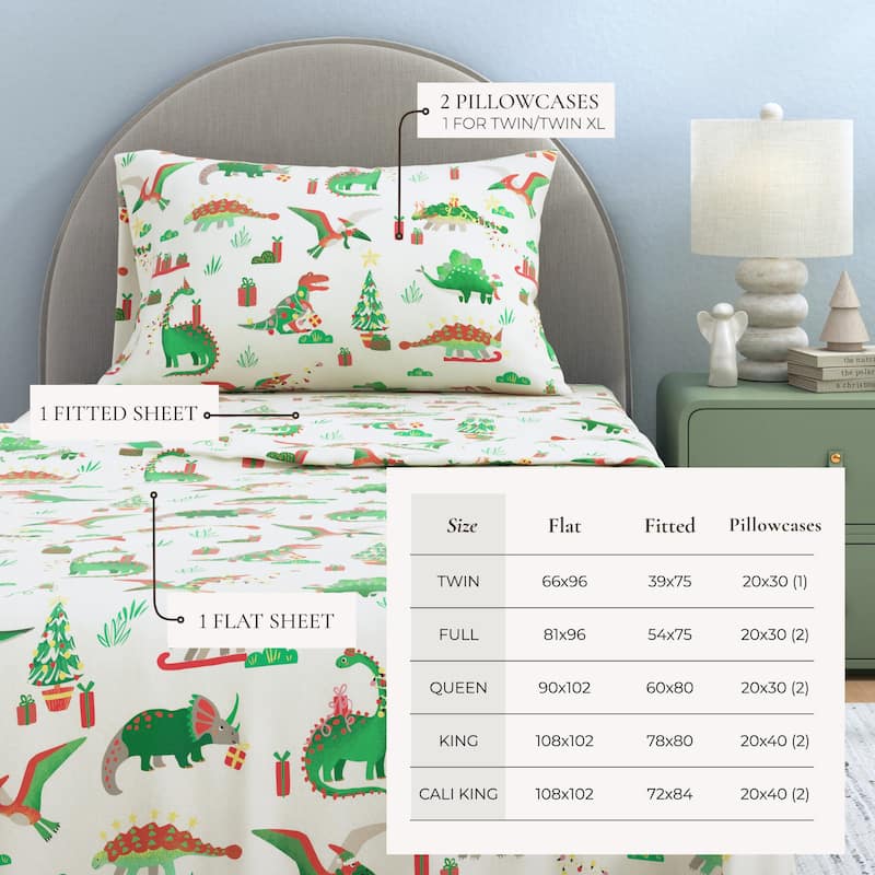 Linery & Co. Christmas Turkish Cotton Double-Brushed Flannel Bed Sheet Set