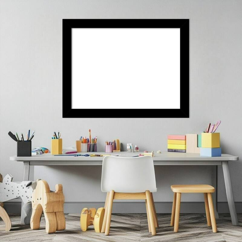 Amanti Art Basic Black Narrow Framed Dry Erase Magnetic Board