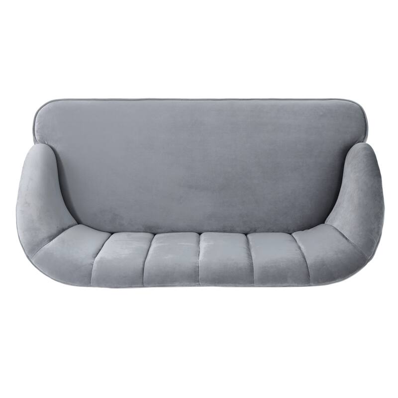 Classic Shell-Backed Loveseat with Wooden Legs