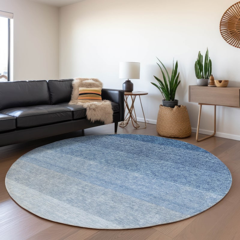 Premium Washable Super Soft Ombre Mod Mayfield Rug - Blue - 8' x 8'
