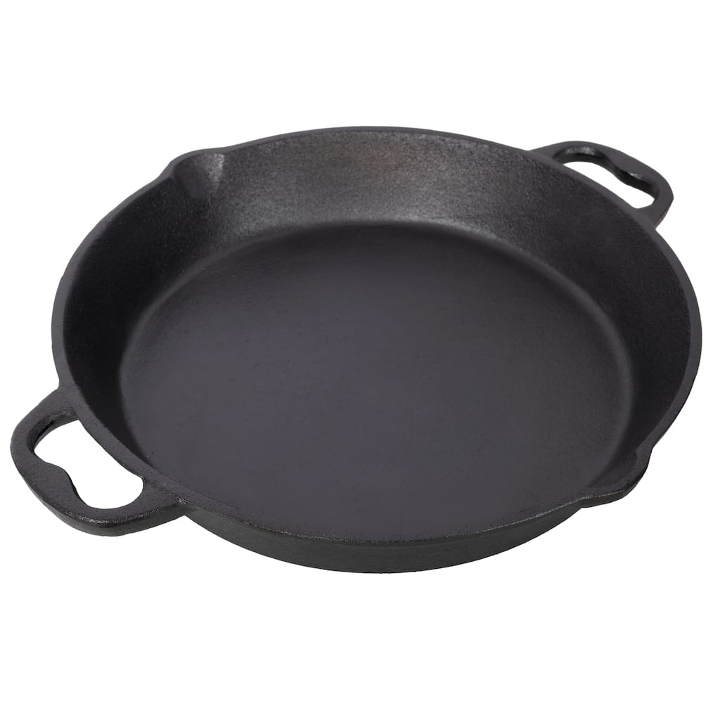 Anmytek Large Cast Iron Skillet Heavy Duty Pan Pre Seasoned Stovetop Oven Safe Cookware