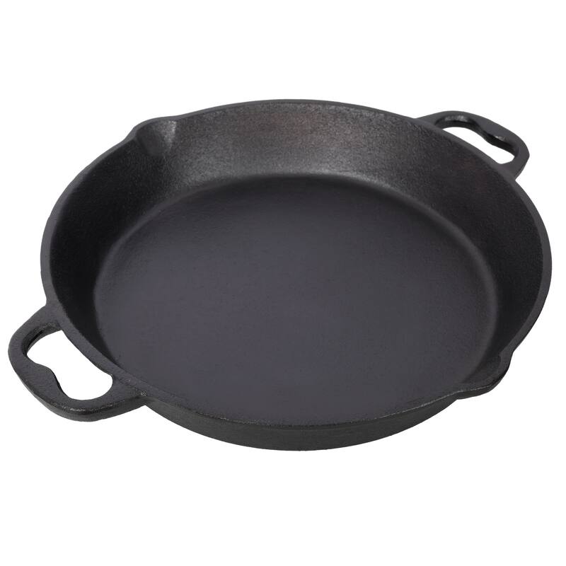 Pre-Seasoned Cast Iron Skillet, Cast Iron Pan with Dual Assist Handles,Use for Grill, Stovetop, Induction, Oven Safe Cookwa - Black+12 Inch