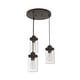 preview thumbnail 4 of 16, Hunter Devon Park 3-Light Round Cluster Pendant - Kitchen Island, Dining Room, Entry - Farmhouse, Rustic