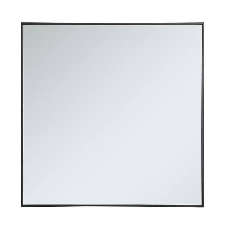 Elegant Lighting Eternity 36" x 36" Rectangular Beveled Metal Framed - Black