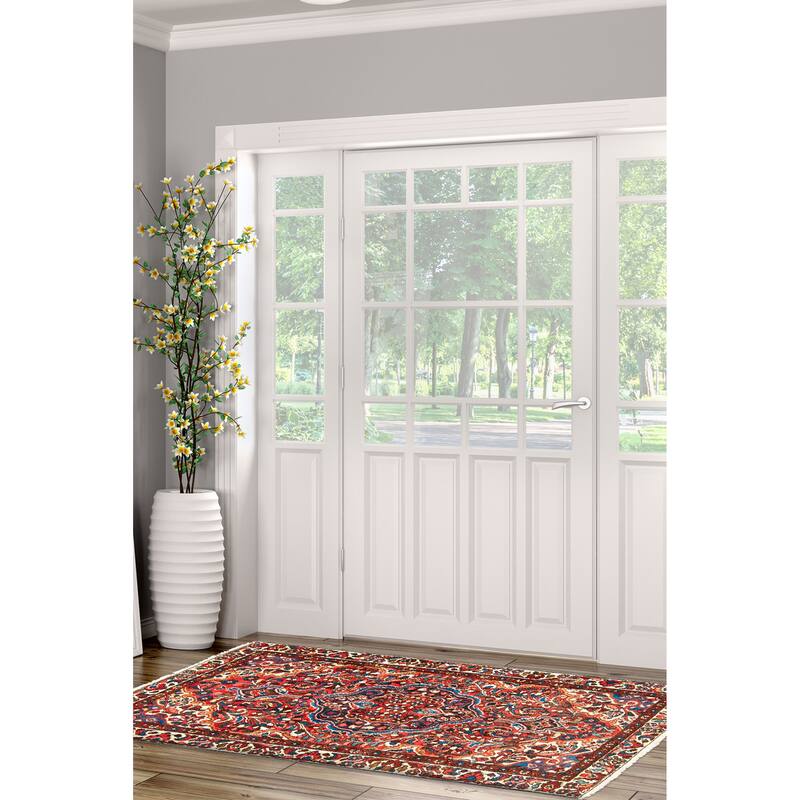 ECARPETGALLERY Hand-knotted Kayseri Red Wool Rug - 3'1 x 4'7