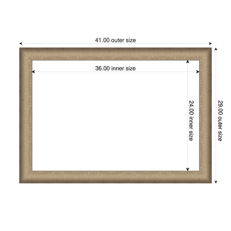 Amanti Art Elegant Brushed Bronze Framed Dry Erase Magnetic Board - 41 x 29 in