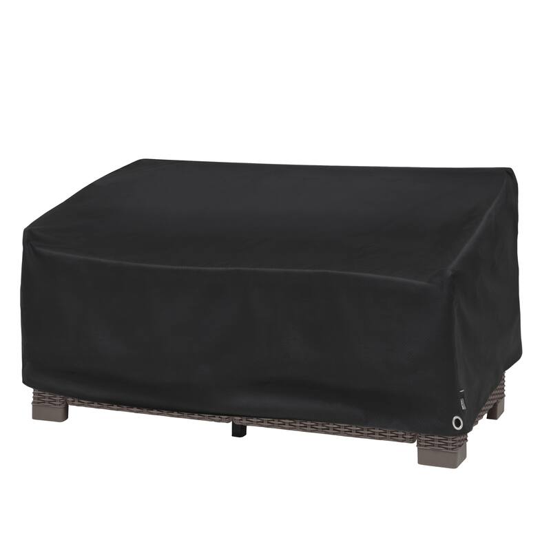 Modern Leisure® Garrison Black Diamond Patio Loveseat Cover, Waterproof, 82.5"L x 38"W x 38.25"H, Black