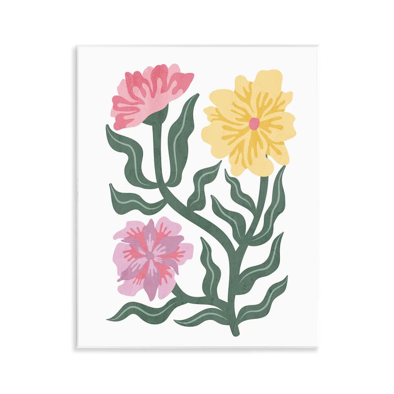 Stupell Modern Blooms with Curved Leaves Wall Plaque Art Design By Kim Allen - 11 x 14