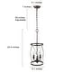 preview thumbnail 6 of 8, Farmhouse Rustic 1-Light Cage Cylinder Pendant Light for Kitchen Island - W 9.1"x H 24.4"