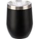 preview thumbnail 2 of 1, Wine is Fine Wine Tumbler Stainless Steel with Plastic Lid 12 Ounces - Black