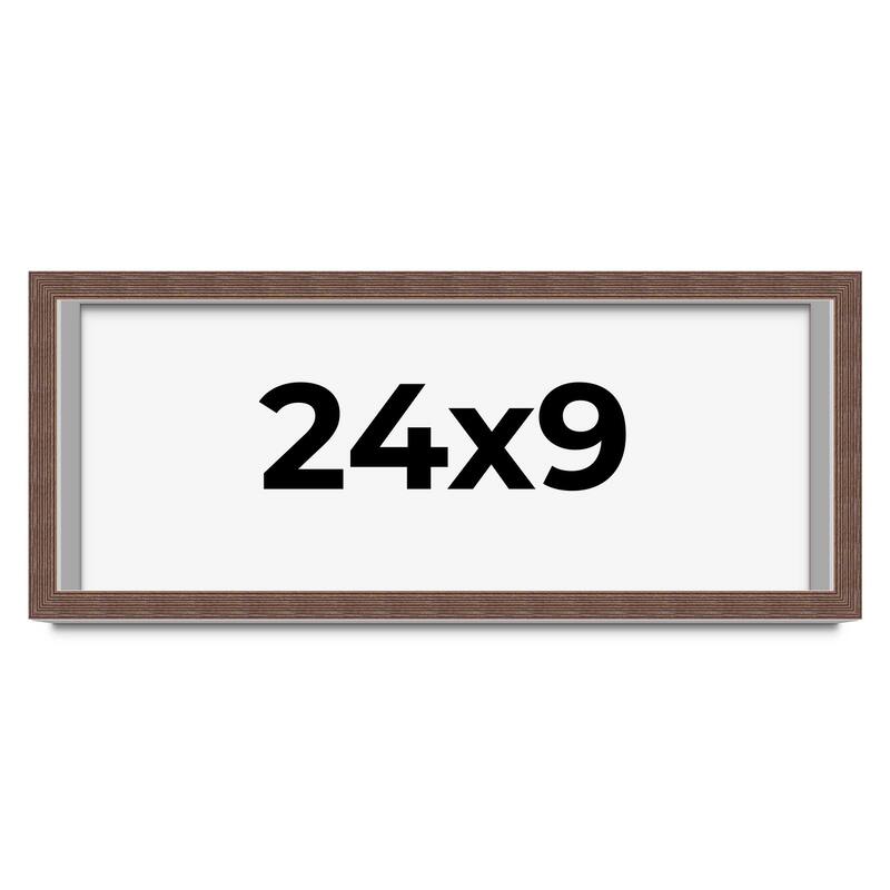 24x9 Shadow Box Frame Brown | 1.125 inches Deep Real Wood Rustic