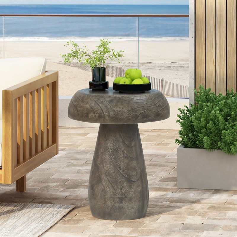 Mushroom Side Table,Wood-like texture, Natural Color