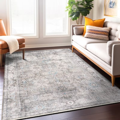 World Rug Gallery Transitional Distressed Vintage Machine Washable Area Rug