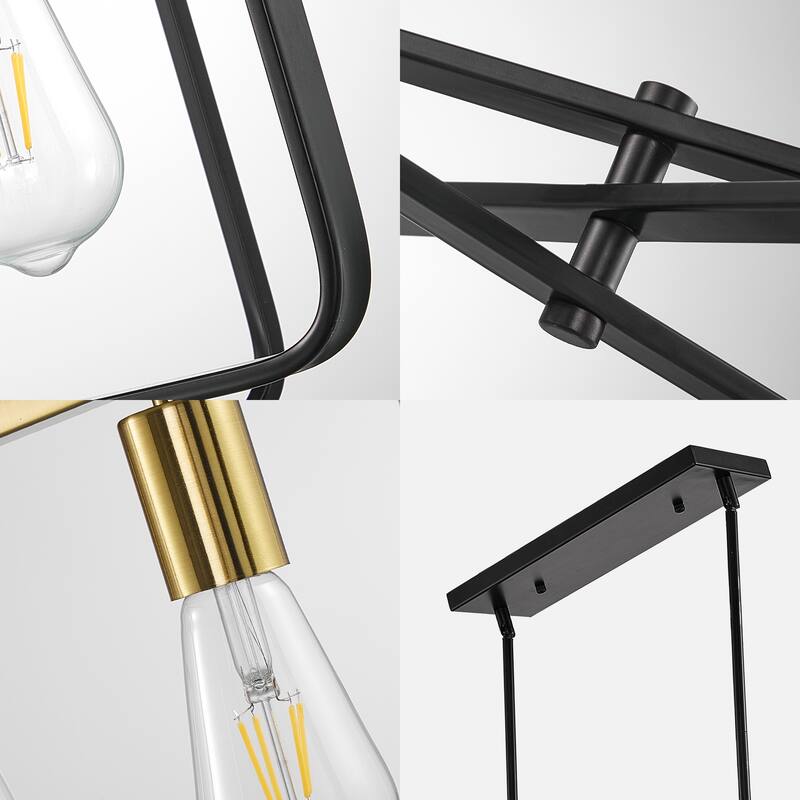 5-light Farmhouse Retro Rotatable Dimmable Linear Chandelier