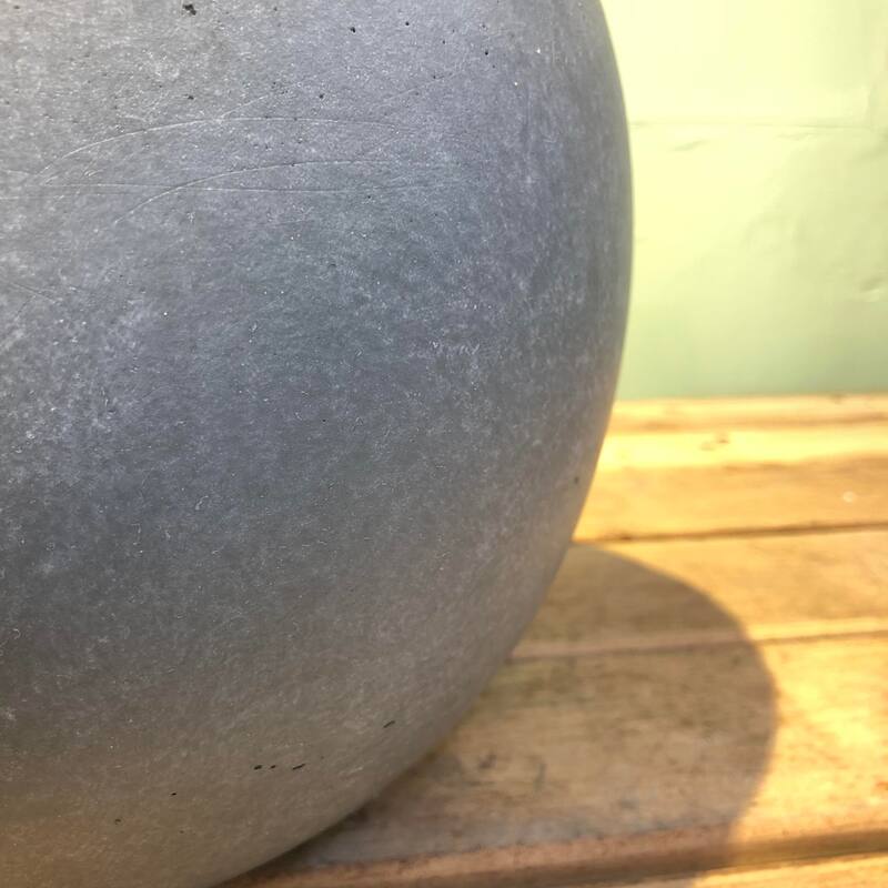 Kante 8 in. H Concrete and Fiberglass Round Bowl Planter, Outdoor Indoor Large Planters Pots with Drainage Hole