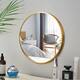 Neutypechic Modern Thin Frame Wall-Mounted Vanity Round Mirror - 24 - Gold