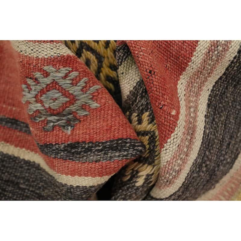 Hand Woven Oriental 100% Wool Carpet Southwestern Tribal Multi-Colored Kilim Area Rug - 9' 4'' X 5' 8''