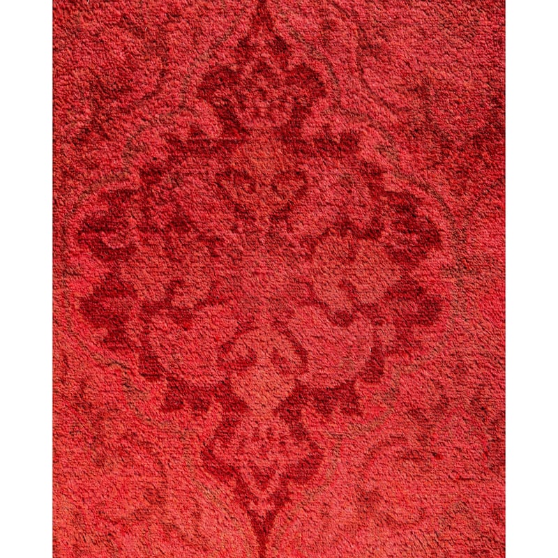 Overdyed One-of-a-Kind Hand-Knotted Area Rug - Red - 2' 6" x 13' 9"