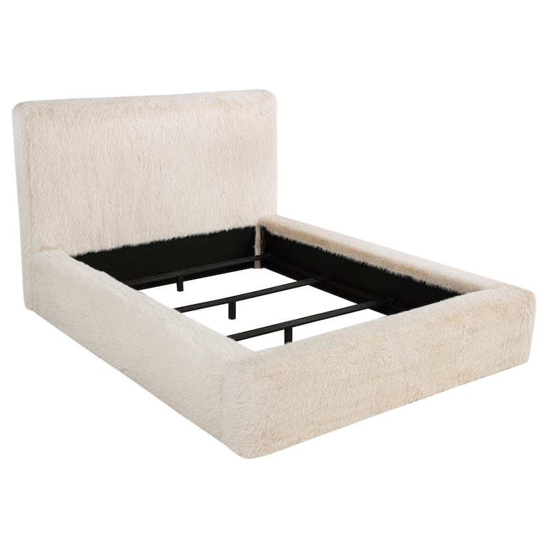Rebecca Faux Upholstered Bed Cream - King