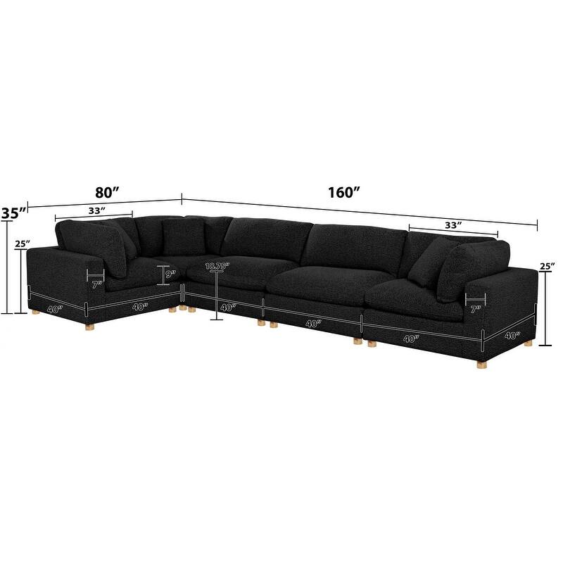 Best Quality Furniture 4-Piece Sectional Boucle Fabric