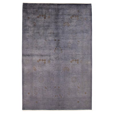 ECARPETGALLERY Hand-knotted Vibrance Light Denim Blue Wool Rug - 5'10 x 8'10