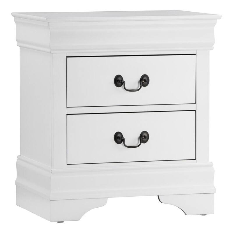 White 2 Drawer 15.75 in. W Nightstand with Sturdy Hardware and Ample Storage