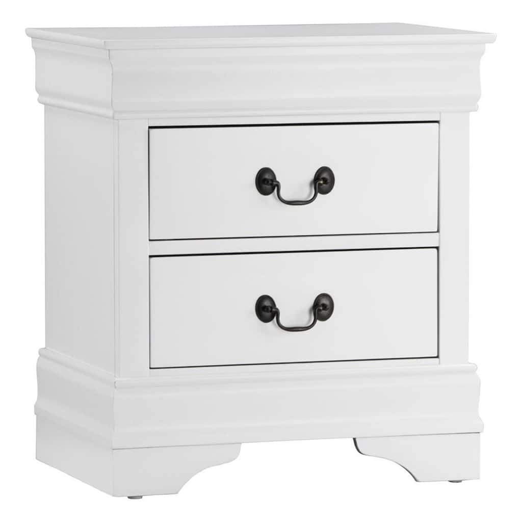 White 2 Drawer 15.75 in. W Nightstand with Sturdy Hardware and Ample Storage