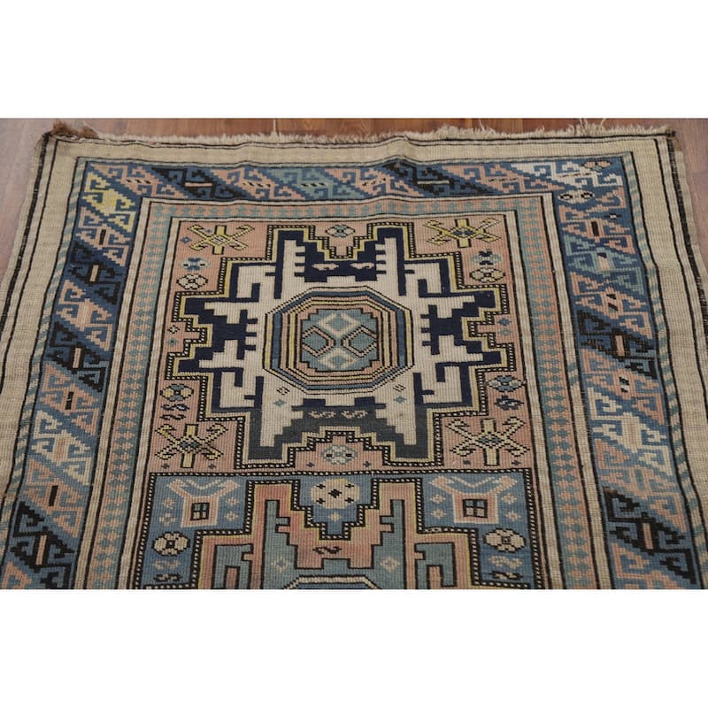 Pre-1900 Antique Shirvan Accent Rug Hand-Knotted Wool Carpet - 3'3"x 5'5"