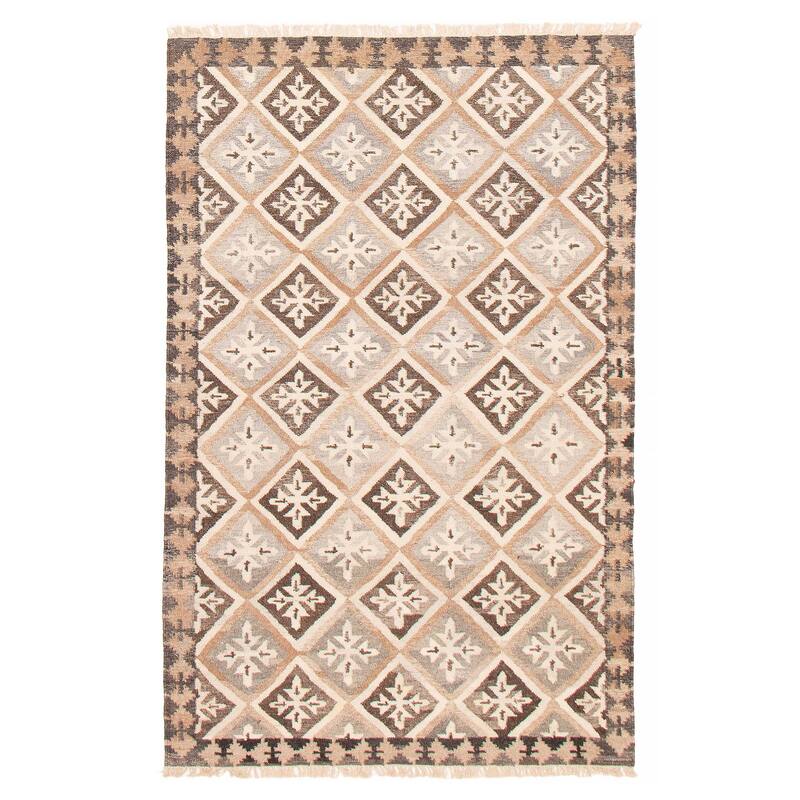 Ankara Grey Kilim 5'1" x 8'1" - 5'1 x 8'1 - Grey - 5'1 x 8'1