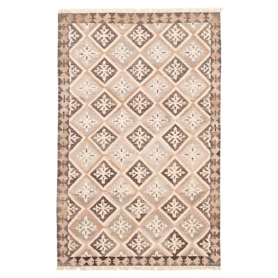 Ankara Grey Kilim 5'1" x 8'1" - 5'1 x 8'1