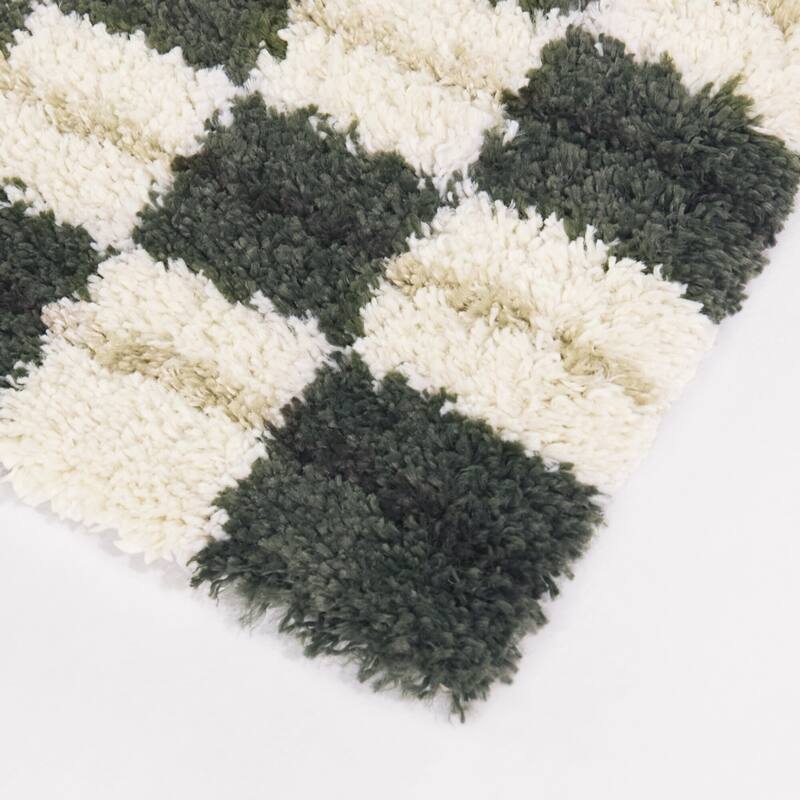 Bateman Modern Checkered Shag Area Rug