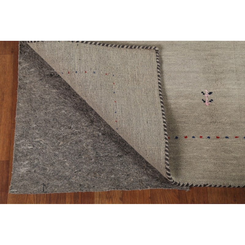 Gabbeh Indian Accent Rug Handmade Oriental Beige Wool Carpet - 3'11"x 5'9"