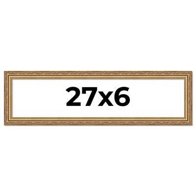 27x6 Frame Red Solid Wood Picture Frame Width 1.75 Inches | Interior Frame Depth 1 13/16 Inches