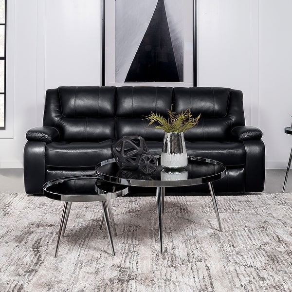 slide 2 of 30, Camila Upholstered Motion Reclining Sofa Black