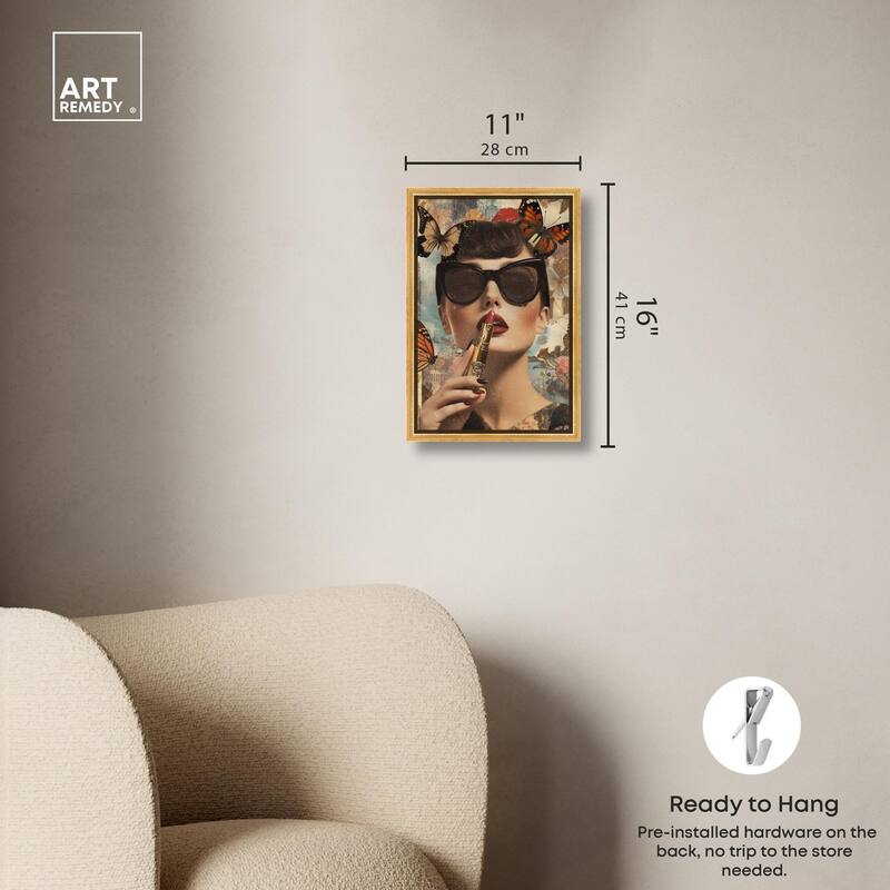 Iconic Lady Butterfly Collage II Canvas by Art Remedy