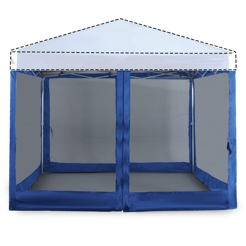 Aoodor Canopy Mesh Sidewall Replacement with 2 Side Zipper for 10' x 10' Pop Up Canopy Tent (Mosquito Net Only) - Blue