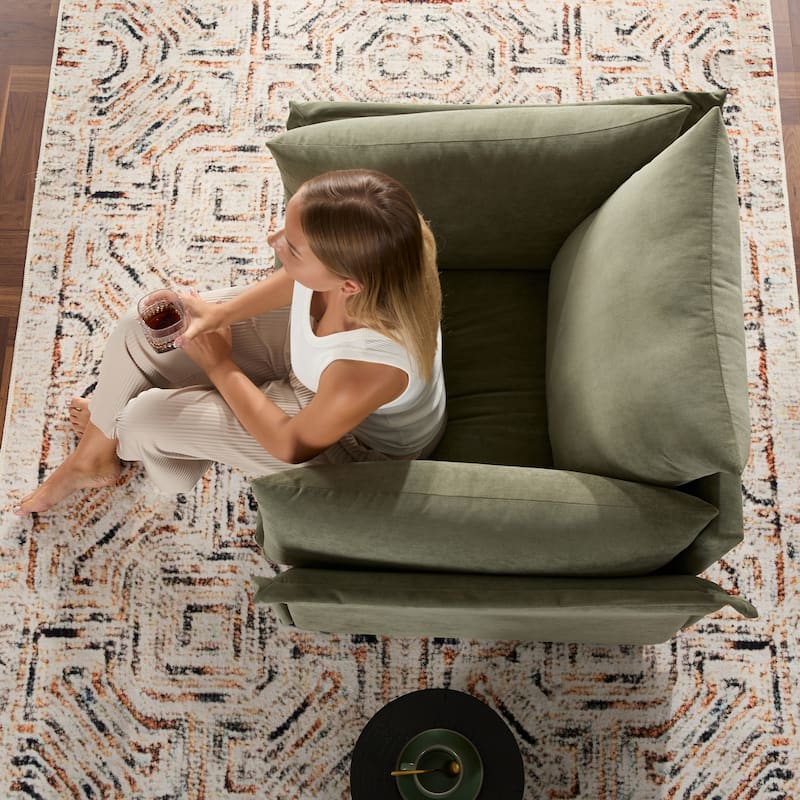 Chenille Lounge Chair with Removable Covers