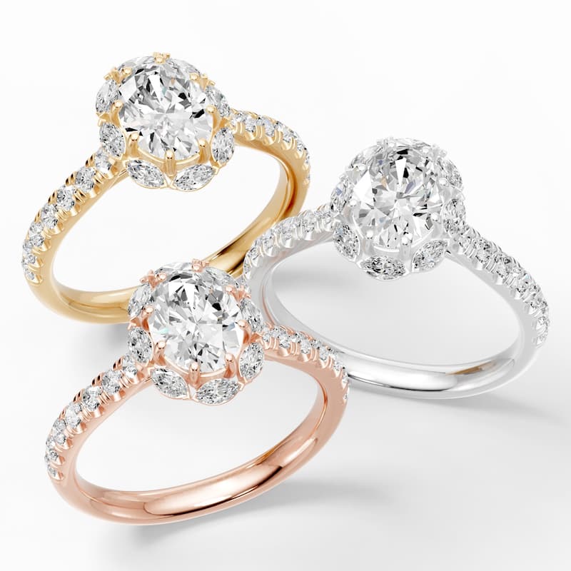 AEON Nova Dazzle Oval 1.50ct Lab Grown Diamond Halo Ring