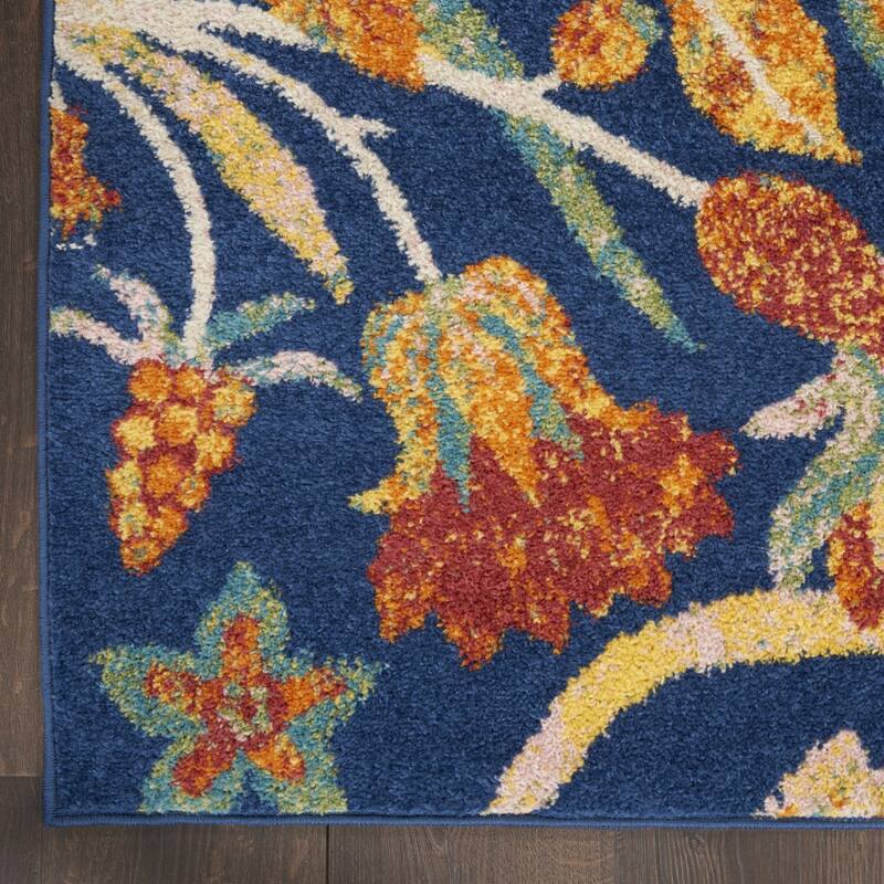 Gafic Power Loomed Floral Traditional Low Pile Area Rug By HomeRoots - 90' X '27' X '0.25