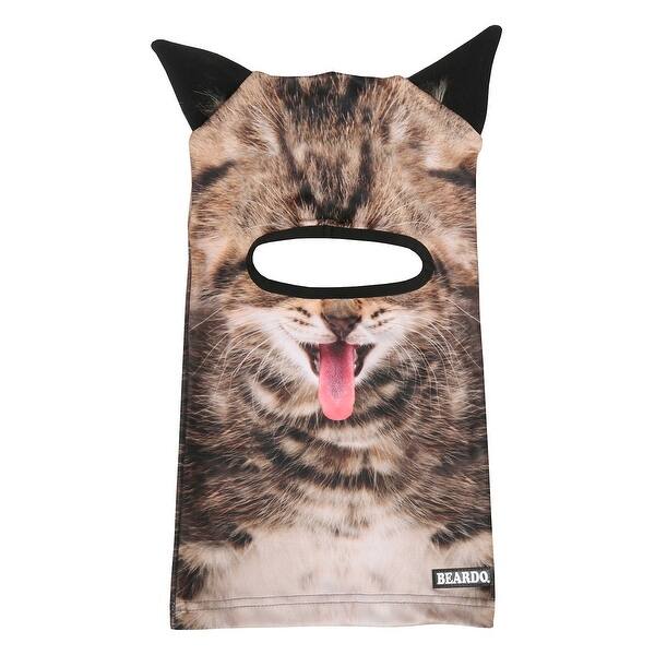 Shop Beardowear Unisex Realistic Print Happy Cat Head Balaclava