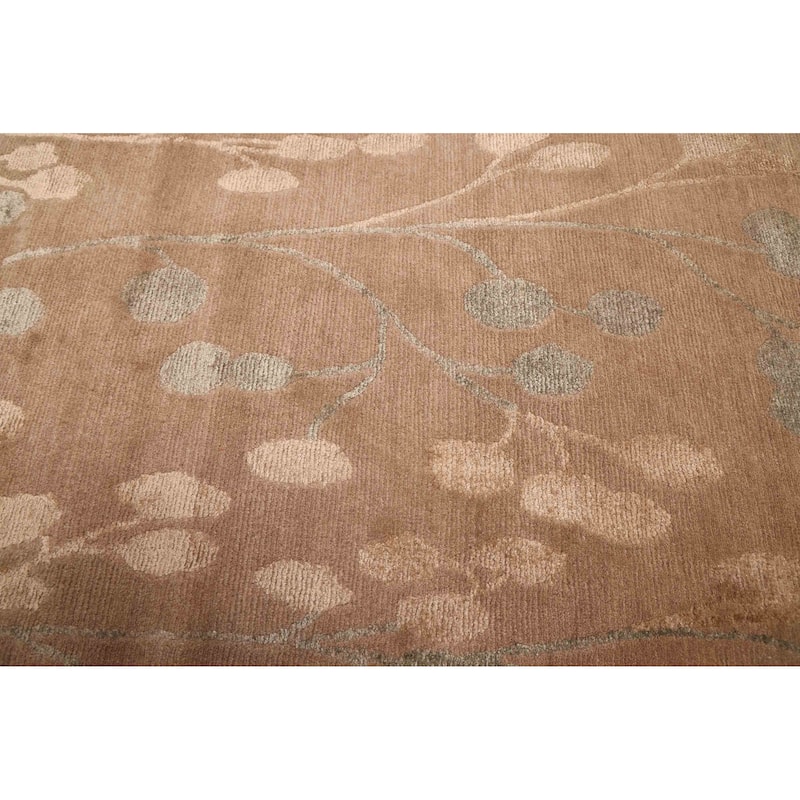 ECARPETGALLERY Hand-knotted Opulence Taupe Silk, Wool Rug - 7'11 x 9'11