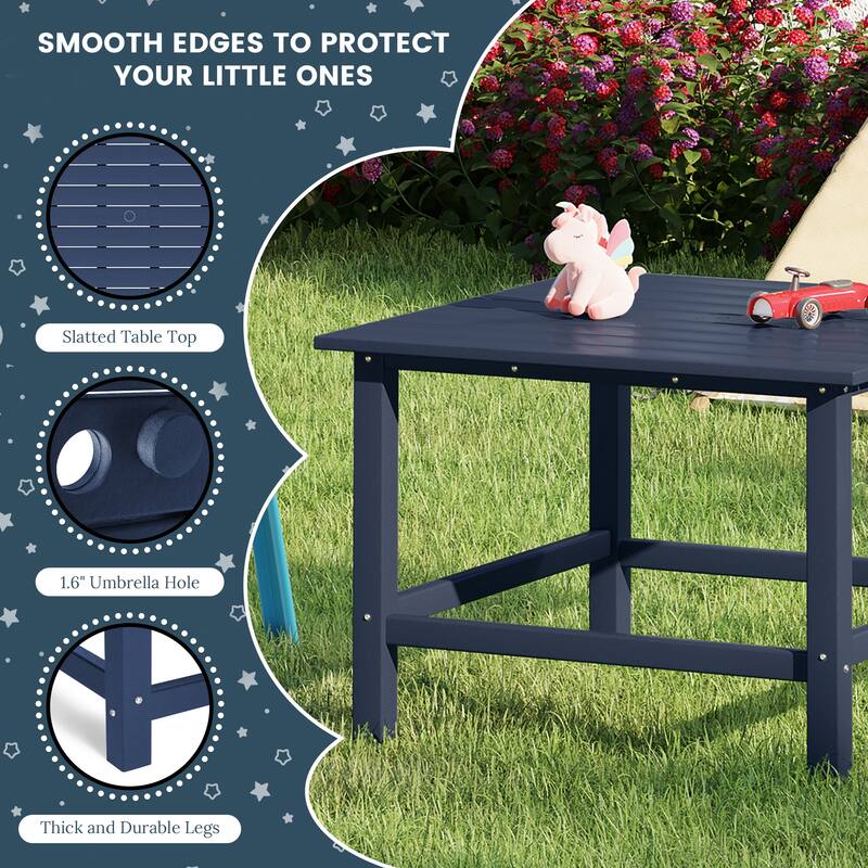 Polytrends Laguna Kids Outdoor 31" Square Poly Dining Table