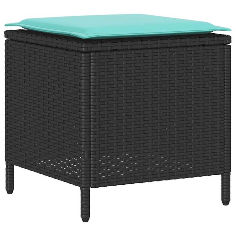vidaXL Patio Sofa with Cushions Outdoor Seating Sectional Sofa Poly Rattan