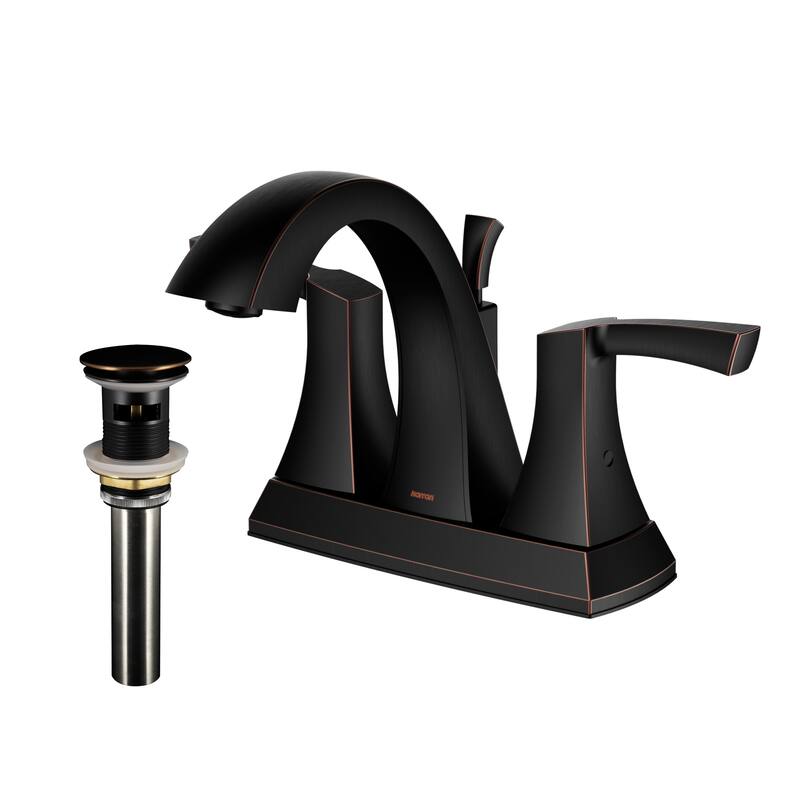 Karran Randburg KBF526 2-Handle Two Hole Centerset Faucet Bathroom Faucet with Matching Pop-up Drain - Oil Rubbed Bronze