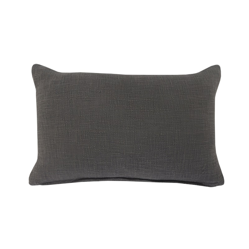 HomeRoots 16" X 24" Dark Gray 100% Cotton Geometric Zippered Pillow