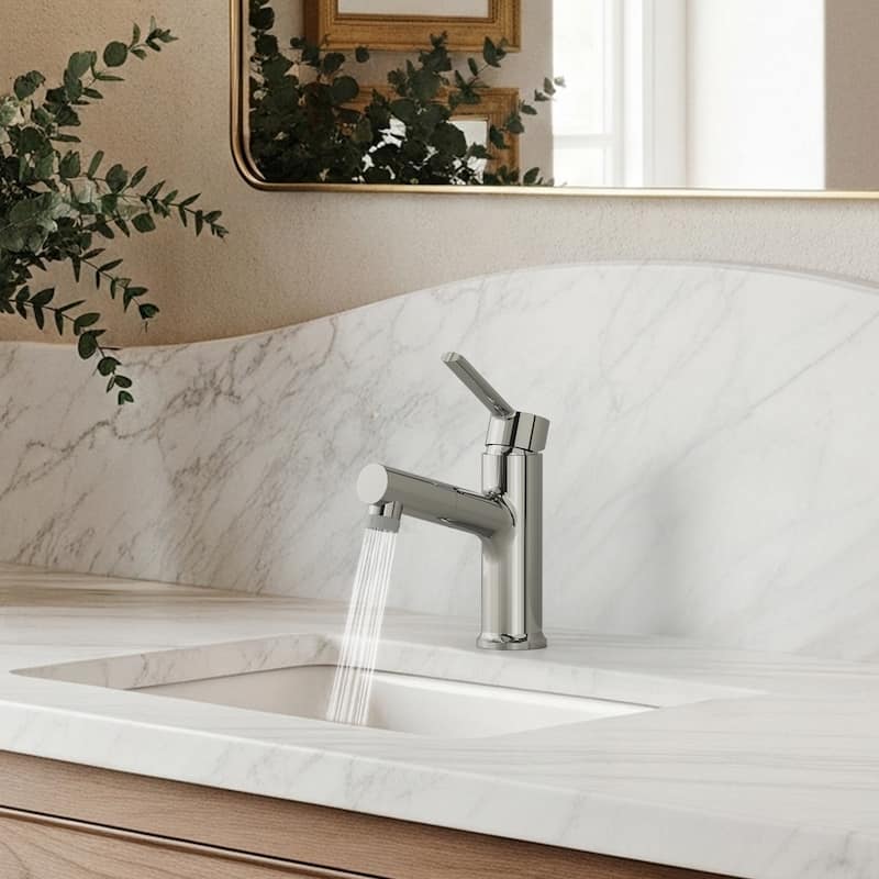 Single Handle Single Hole Bathroom Faucet with Pop‑Up Drain