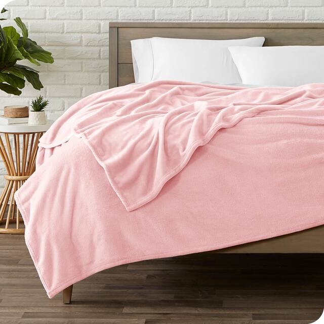 Bare Home Microplush Fleece Blanket - Ultra-Soft - Cozy Fuzzy Warm - Twin - Twin XL - Light Pink