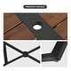 preview thumbnail 8 of 6, PureCane Rectangle Acacia Wood Tabletop Outdoor Dining Table with Umbrella Hole