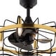 preview thumbnail 6 of 6, Kenton 21 in. Black and Satin Brass Fandelier Ceiling Fan, Black Blades, Dimmable LED Light Kit, Remote, Metal Wire Cage Shade