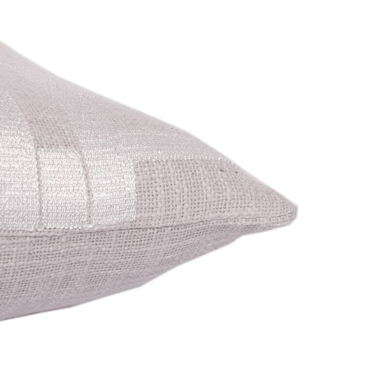 24" Ivory Cotton Blend Throw Pillow with Embroidery